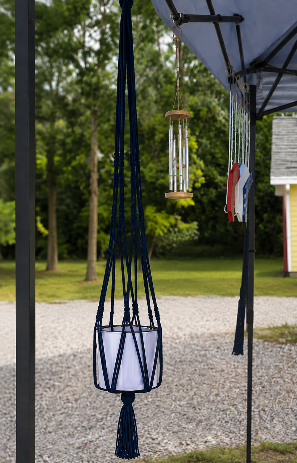 Handmade Navy Blue Macramé Plant Hanger