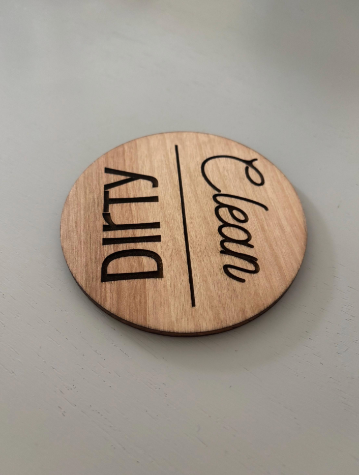 Wooden Clean & Dirty Dishwasher Magnet