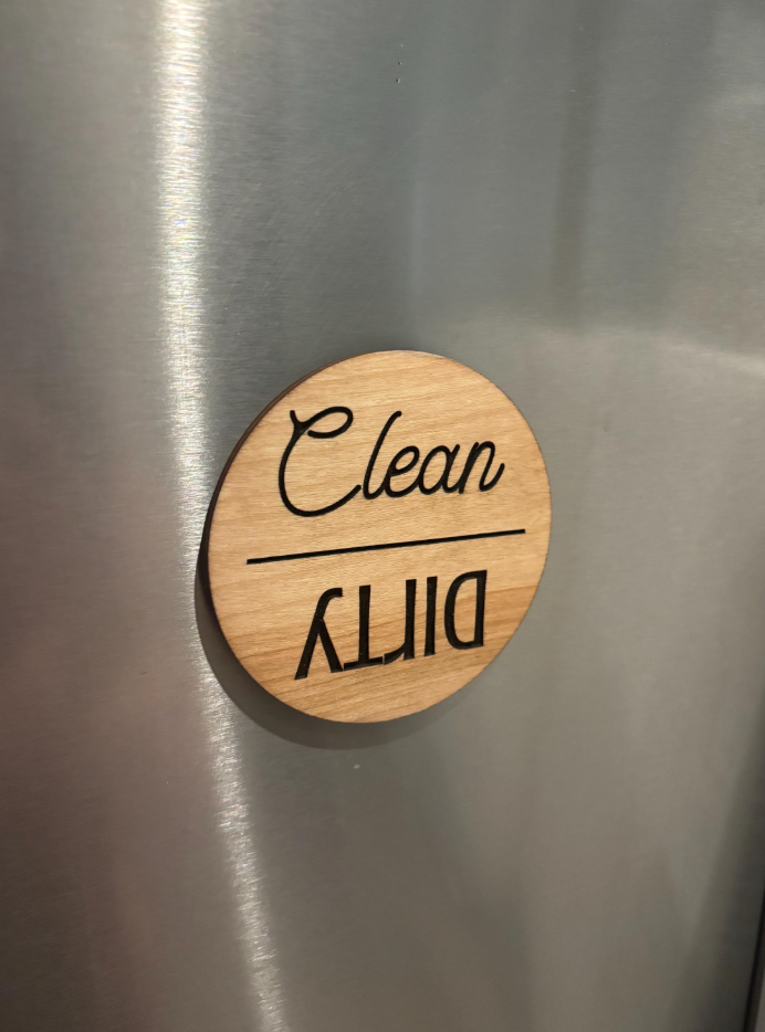 Wooden Clean & Dirty Dishwasher Magnet