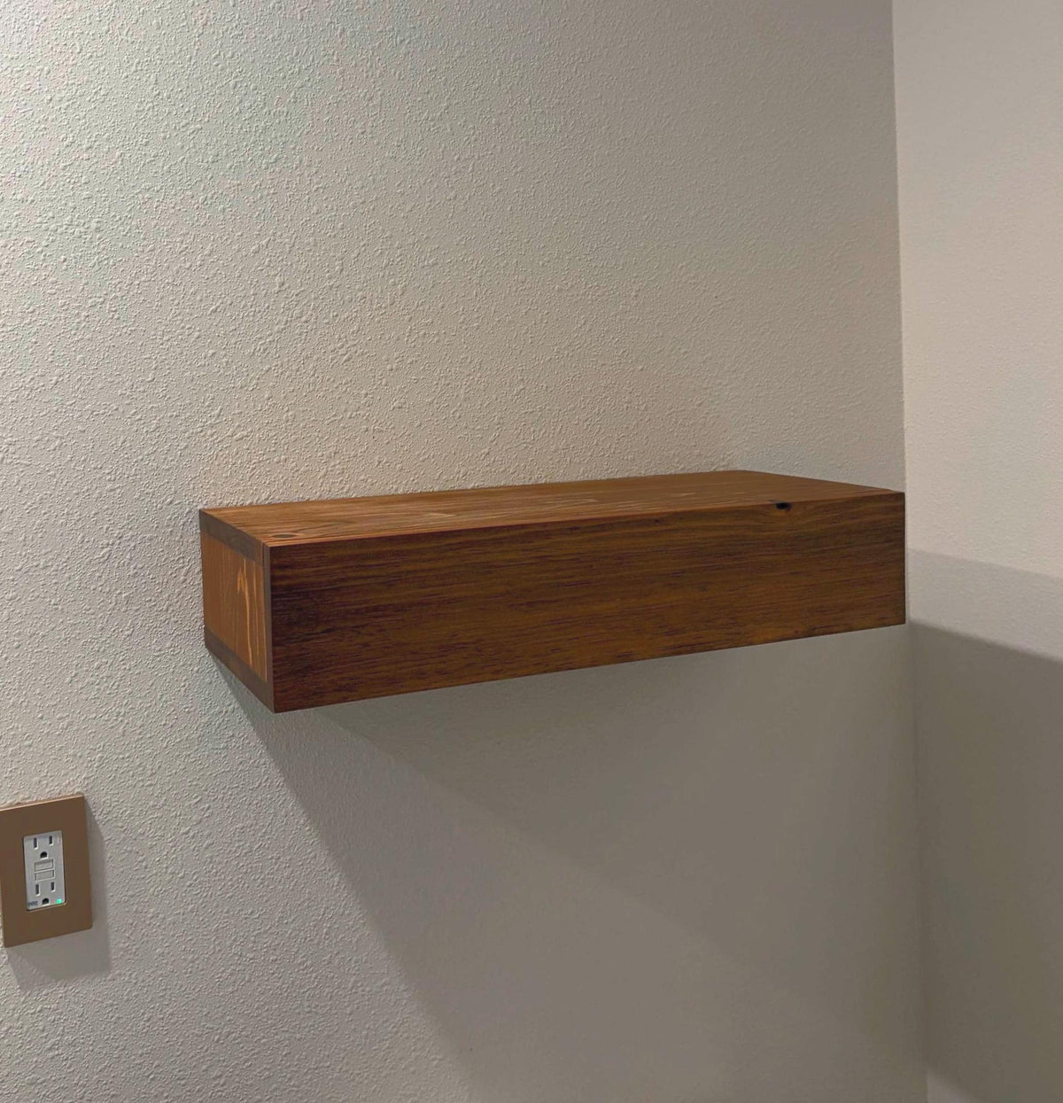 Handmade Wood Floating Shelf – 5-Inch Thick — alternate view
