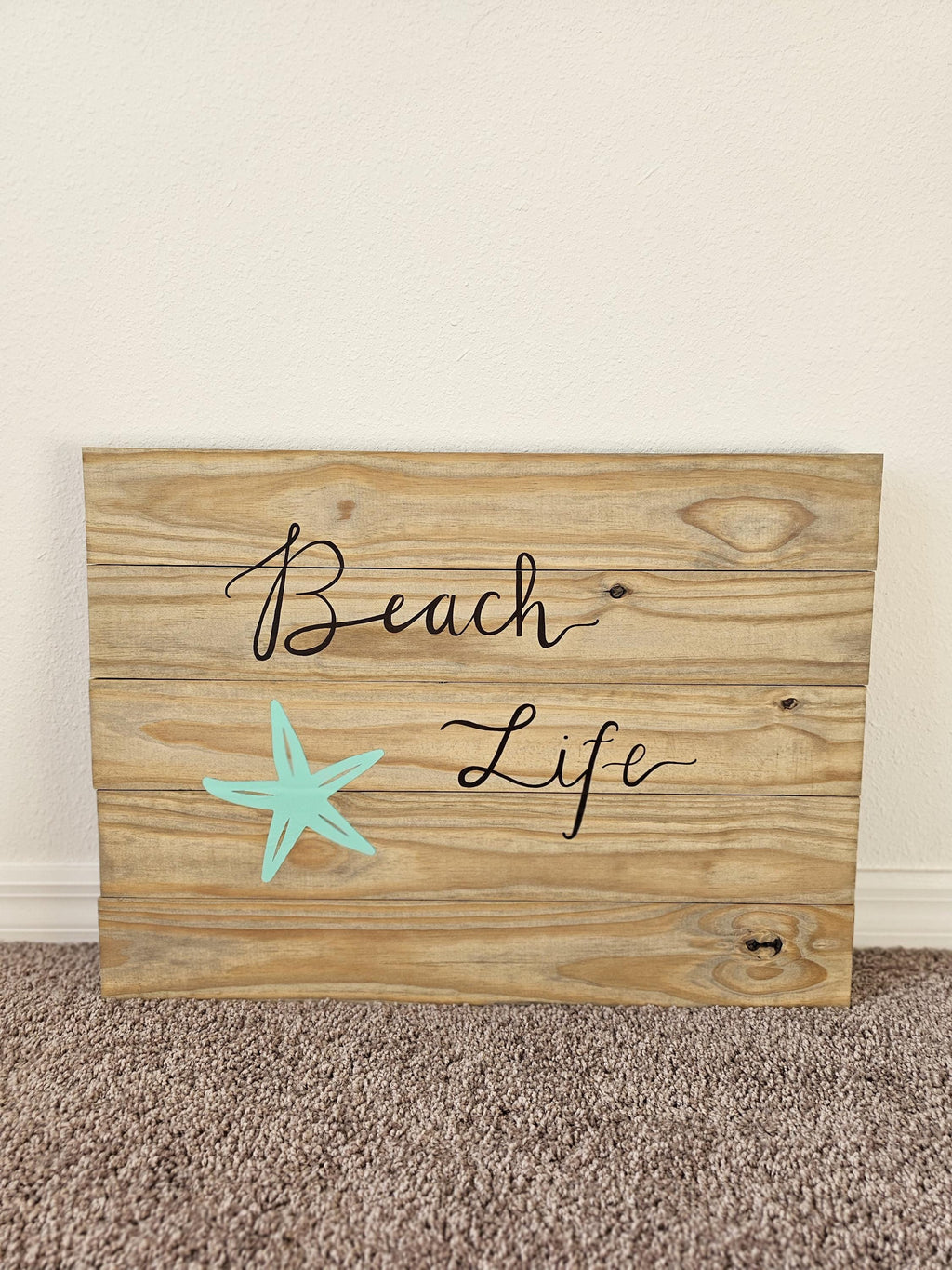 Personalized Coastal Shiplap Wall Sign – 24 × 18 — product photo 1