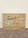 Personalized Coastal Shiplap Wall Sign – 24 × 18 — product photo 1