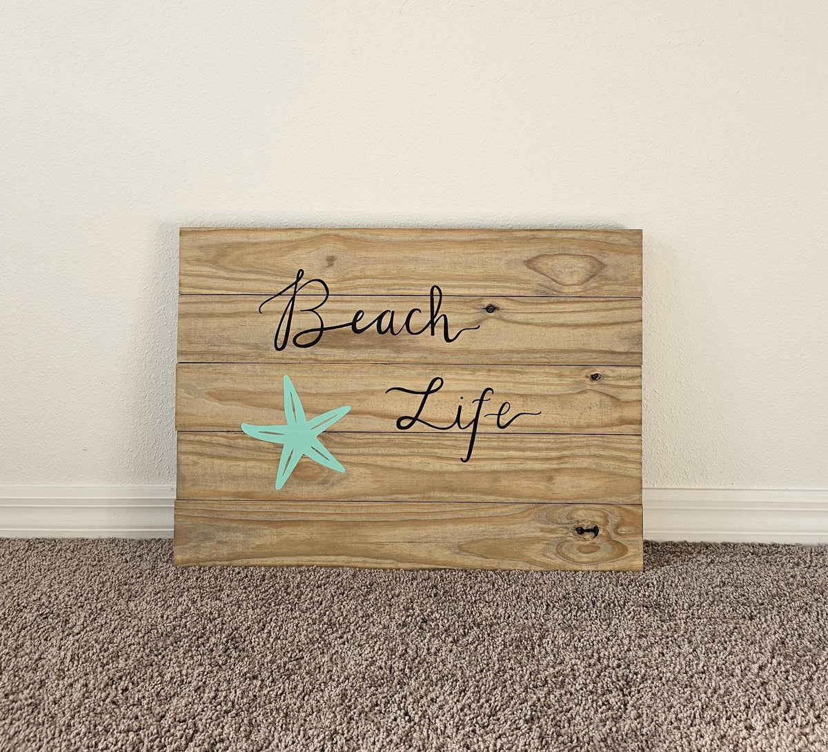 Personalized Coastal Shiplap Wall Sign – 24 × 18 — product photo 2