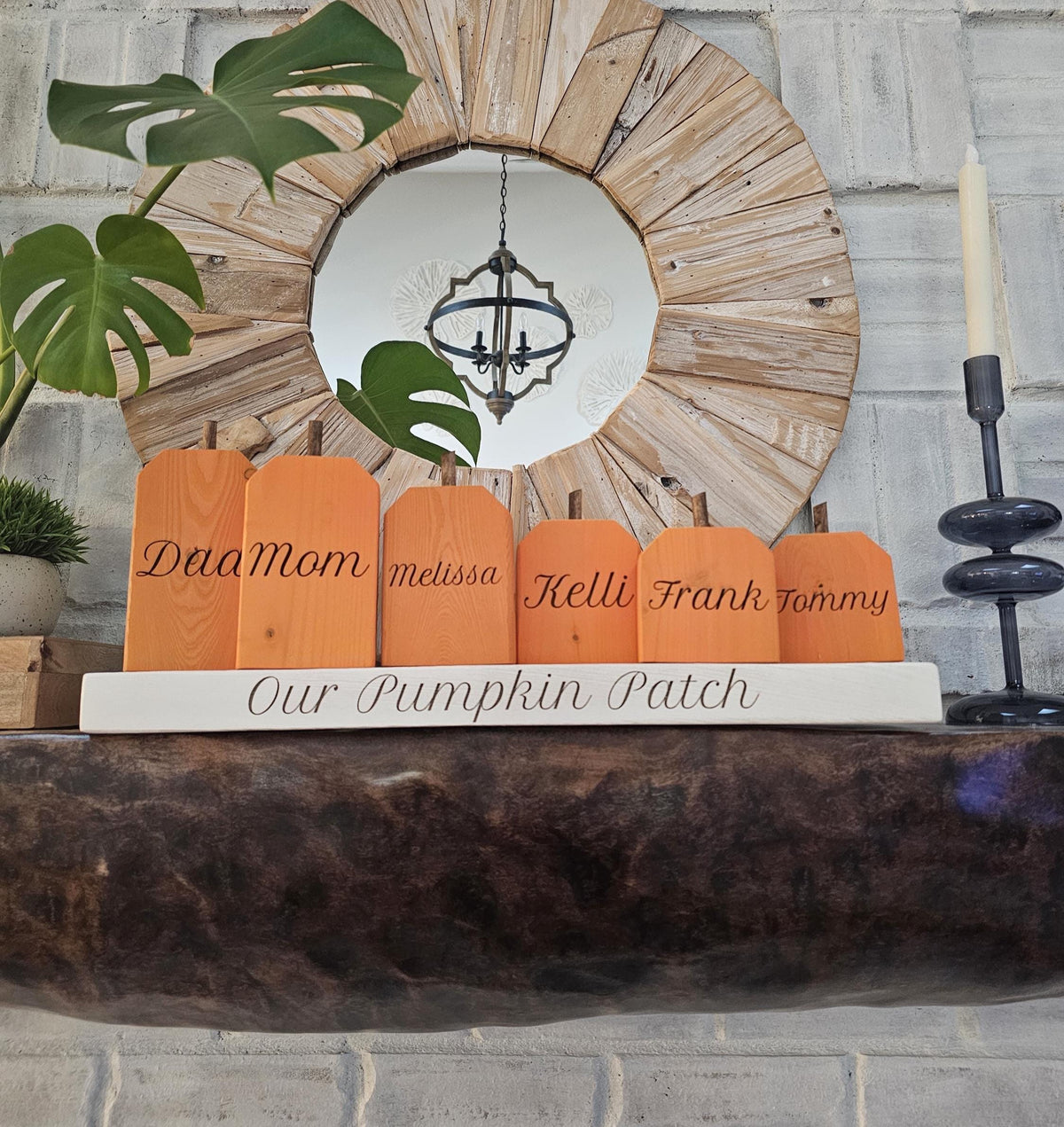 Personalized Wooden Family Pumpkin Blocks — product photo 1