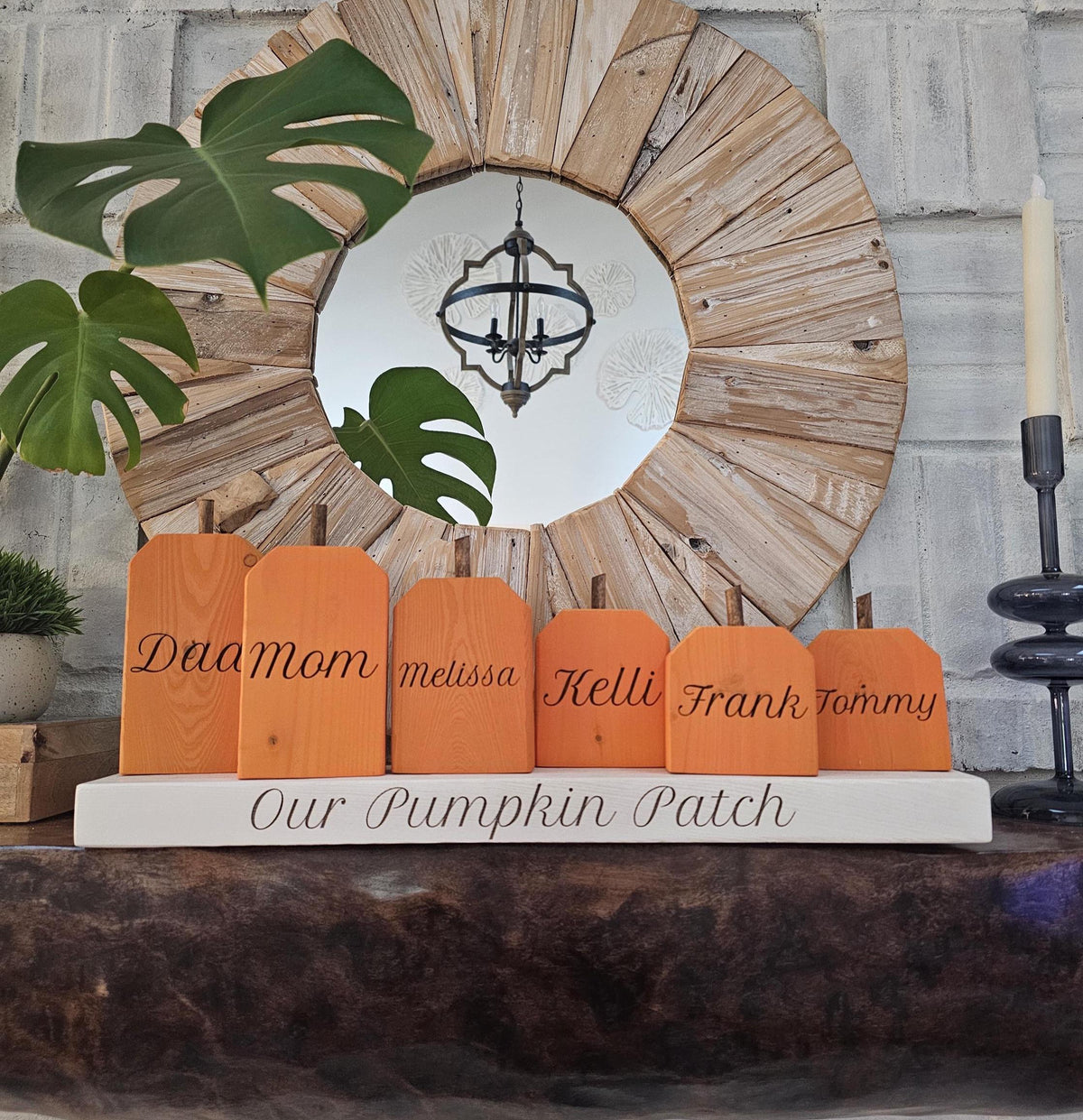 Personalized Wooden Family Pumpkin Blocks — product photo 2