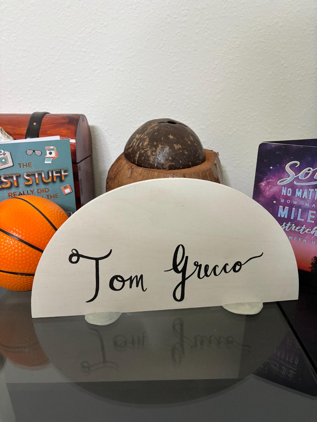 Personalized Hand-Lettered Desk Name Plate — product photo 2