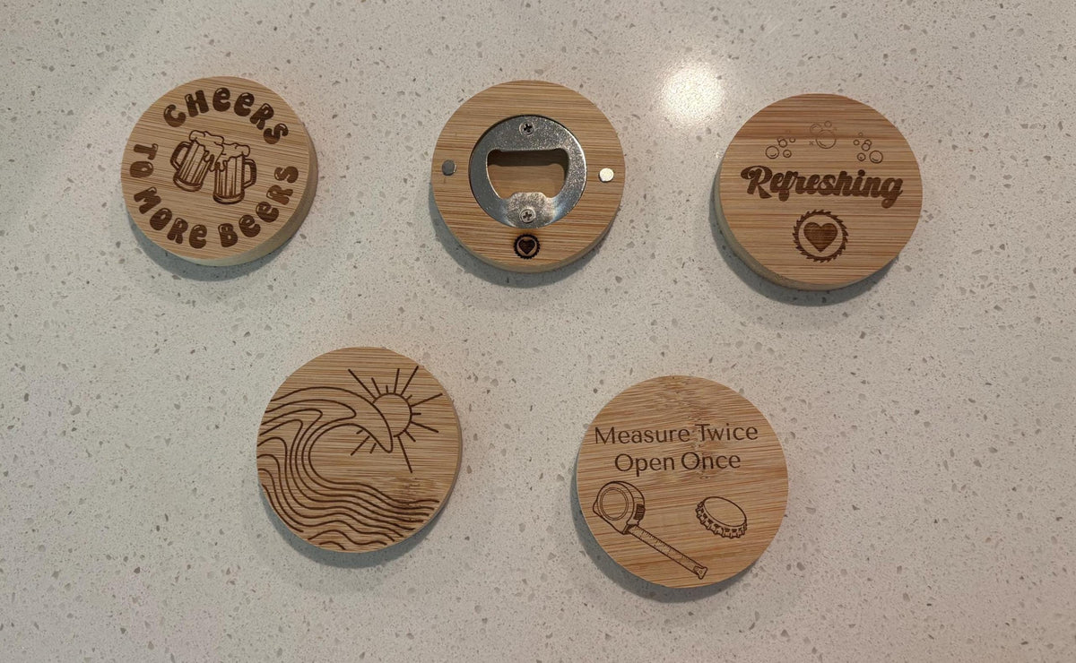 Personalized Magnetic Bamboo Bottle Openers — product photo 1