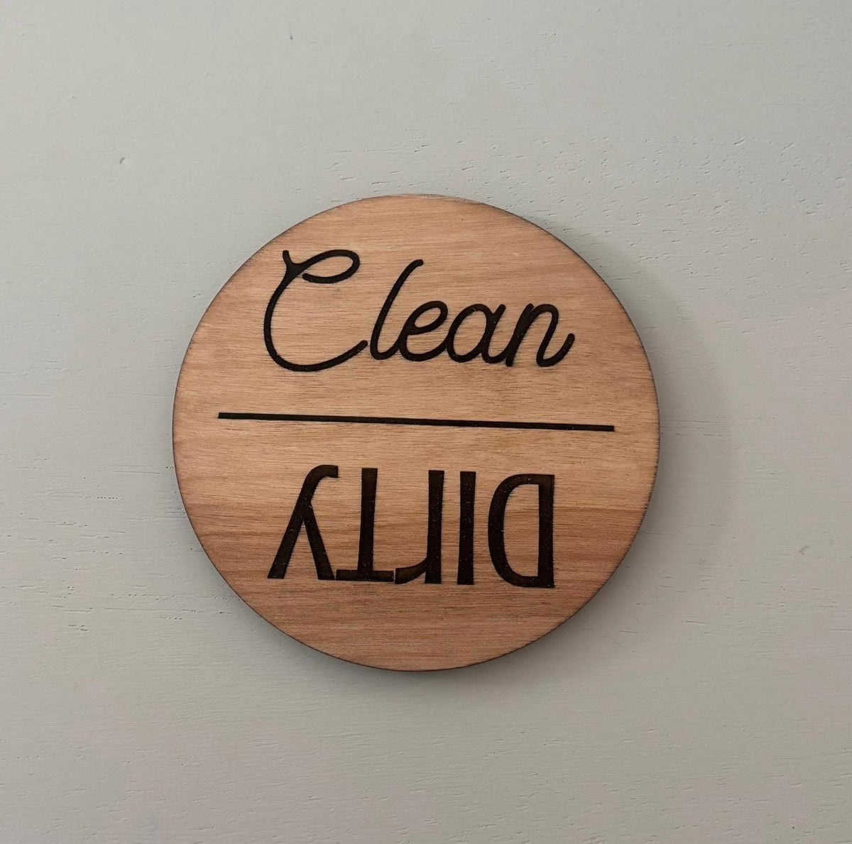 Wooden Clean & Dirty Dishwasher Magnet — product photo 2