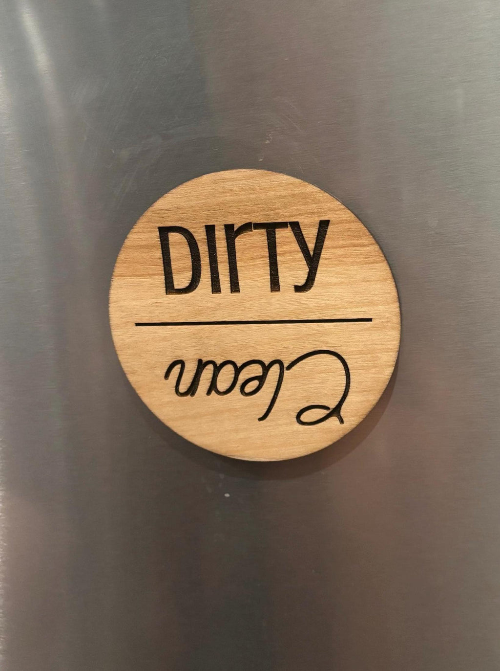 Wooden Clean & Dirty Dishwasher Magnet — lettering options
