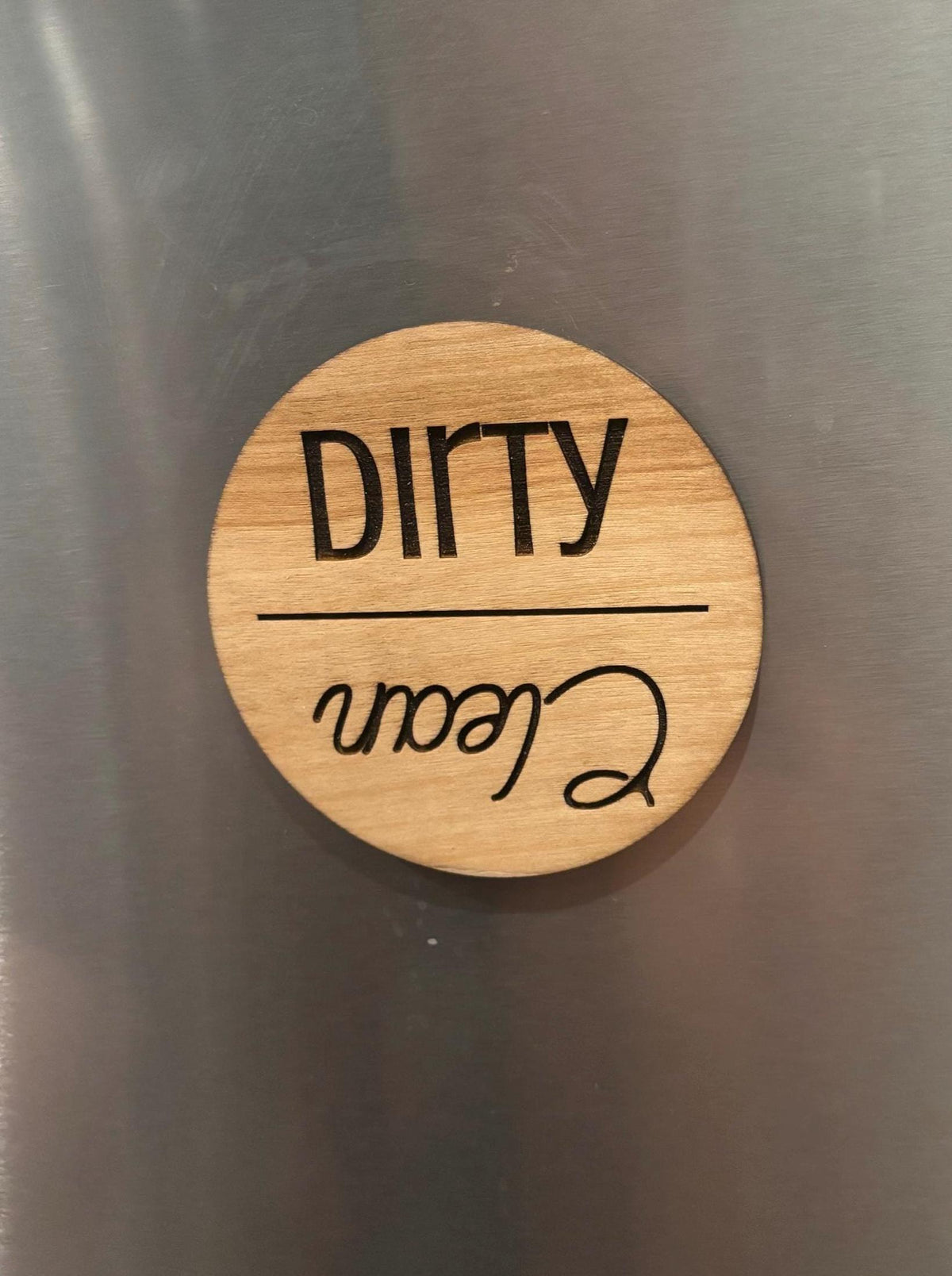 Wooden Clean & Dirty Dishwasher Magnet — lettering options